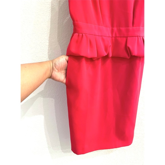 NWT Maje Paris Framboise Red Peplum Sheath Dress - Picture 11 of 15